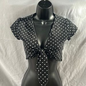 Heart print crop top